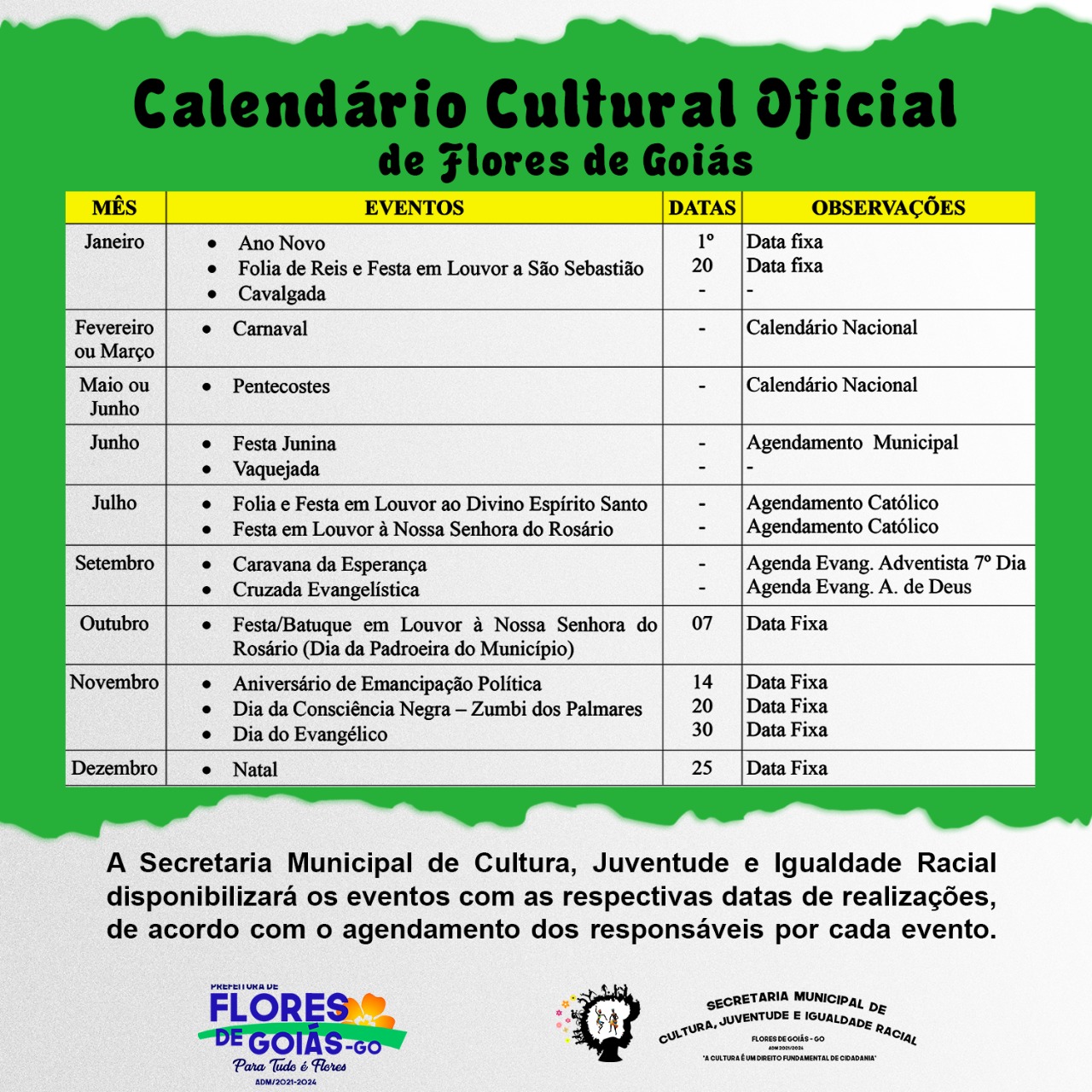 Calendário Cultural