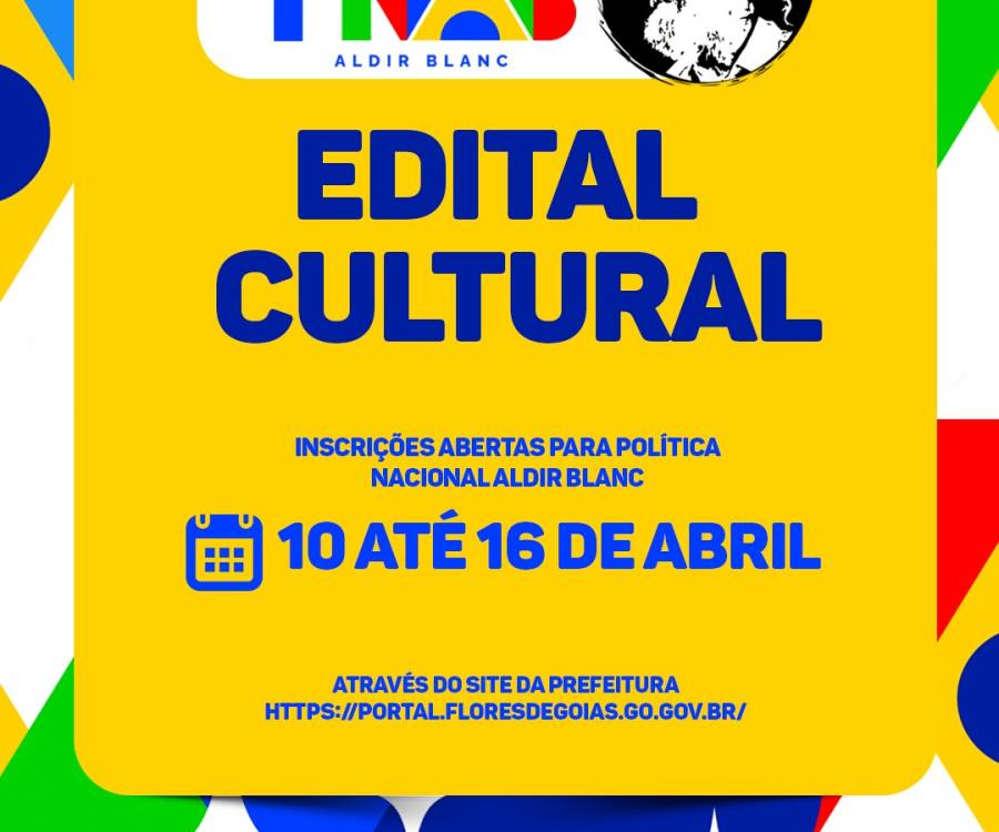 Edital Cultural da PNAB está com inscrições abertas em Flores de Goiás
