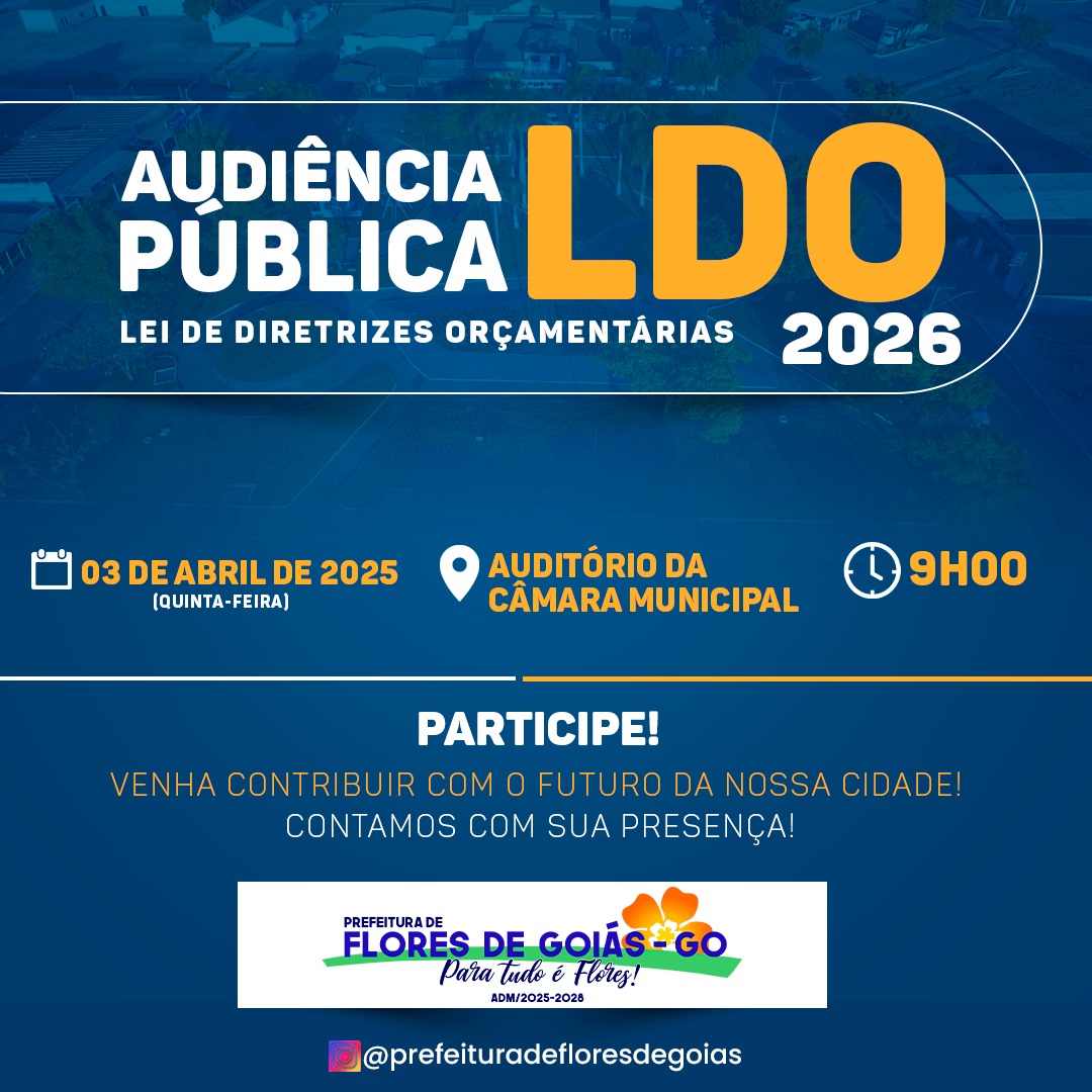 Participe da Consulta Publica da LDO 2026 de Flores de Goias